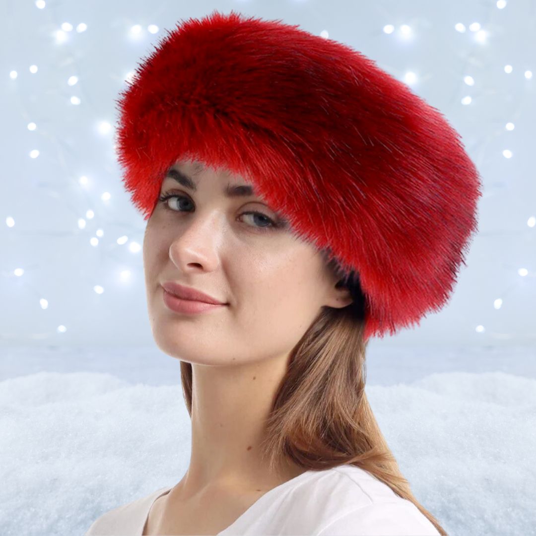 Bandeau Fourrure Rouge | Frossia