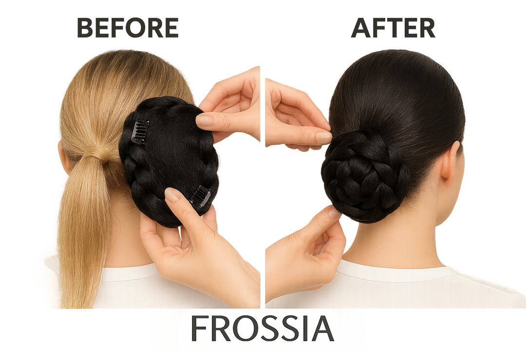 Chignon Postiche Tresse Noir - Transformation