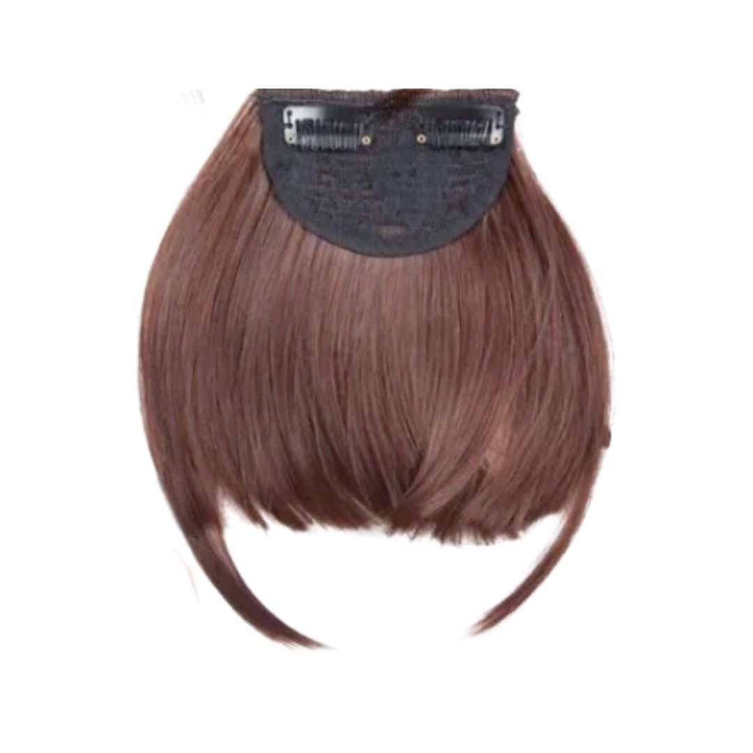 Fausse Frange Châtain Acajou a Clips | Frossia