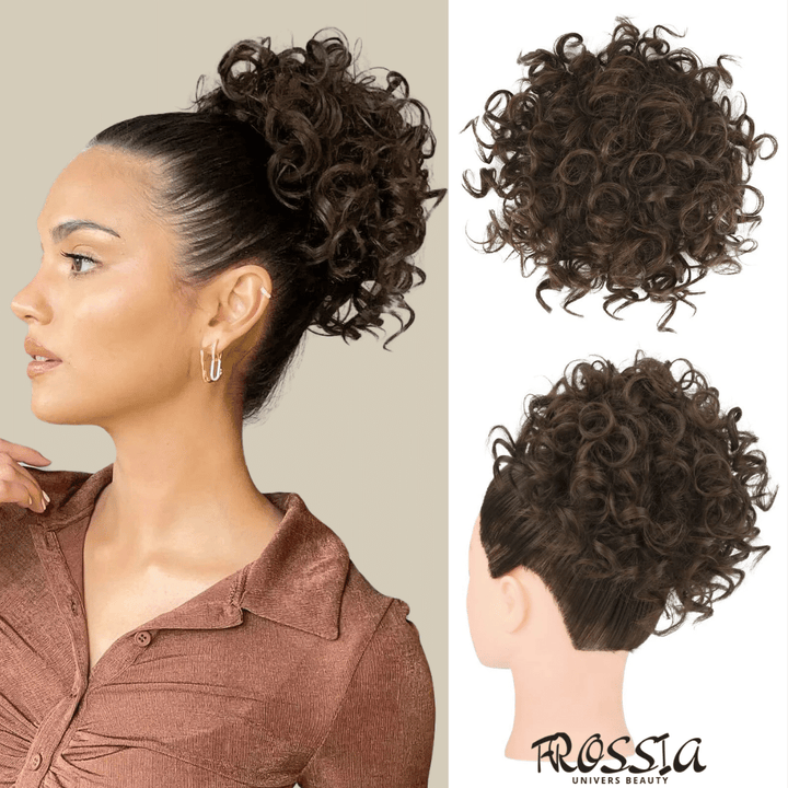Faux Chignon Bouclé Chatain | Frossia