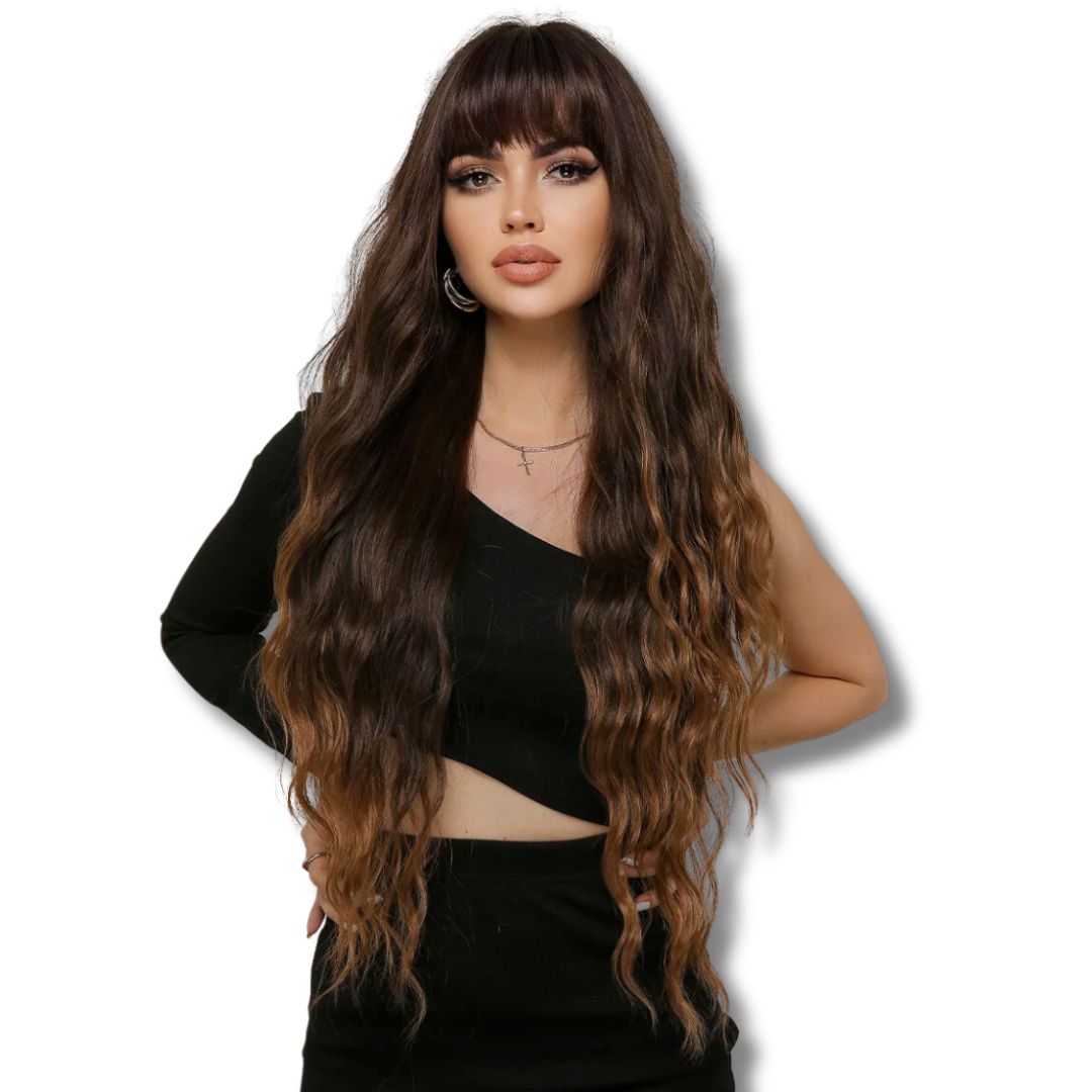 Perruque Longue Châtain | Frossia