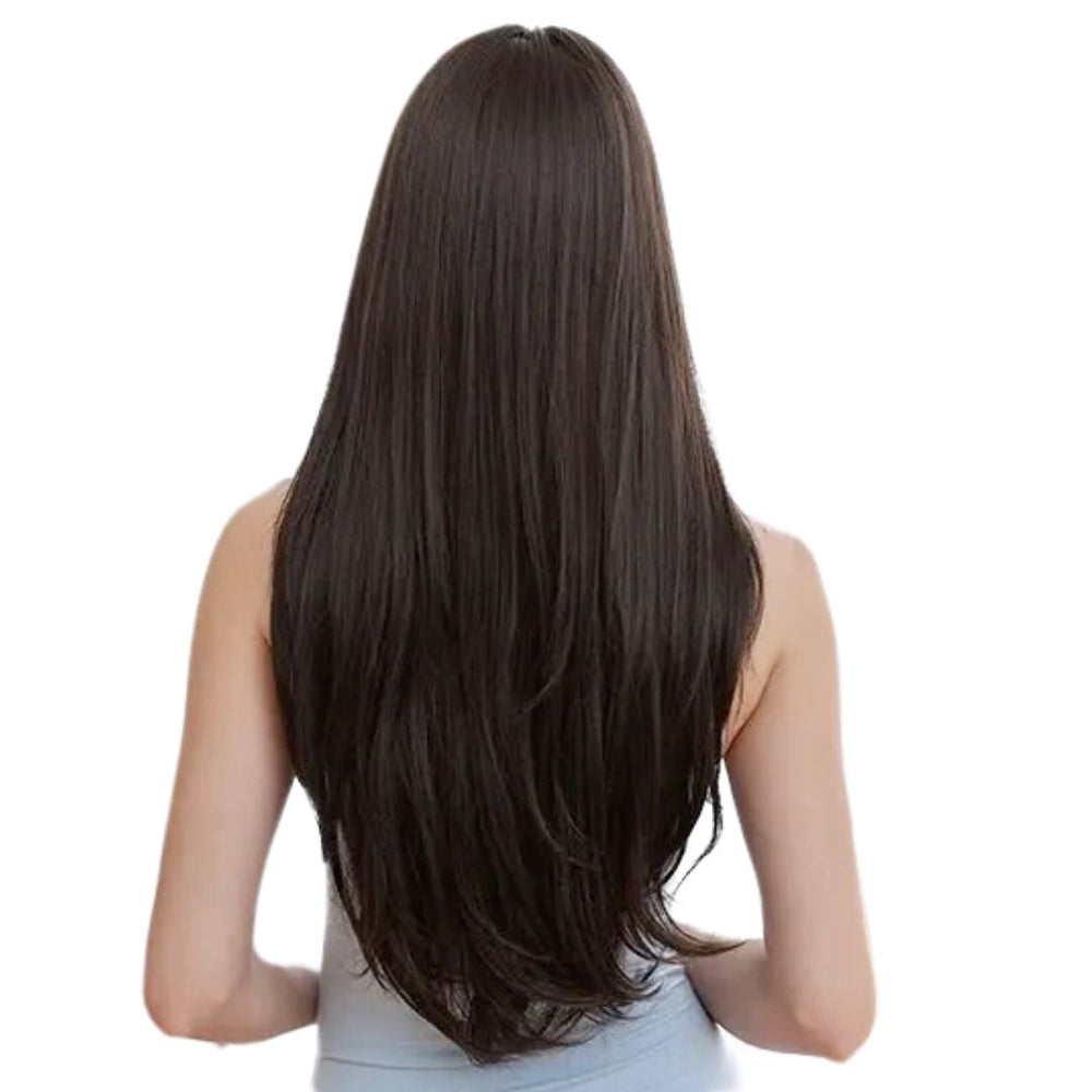 Perruque Longue Brune Lisse | Frossia