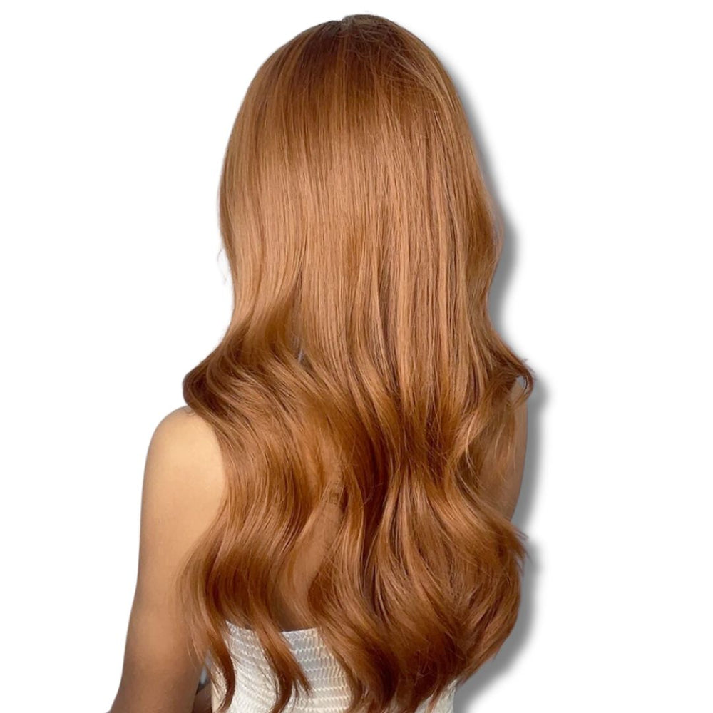 Perruque ondulée longue rousse