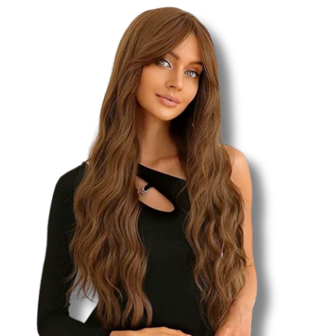 Perruque Longue Châtain Clair