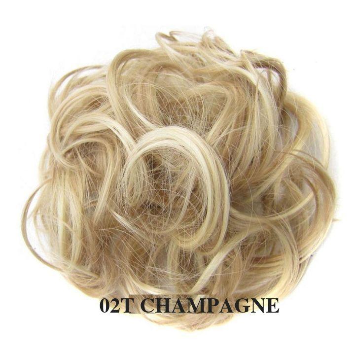 Postiche cheveux couleur champagne | Postiche chignon décoiffé | Frossia