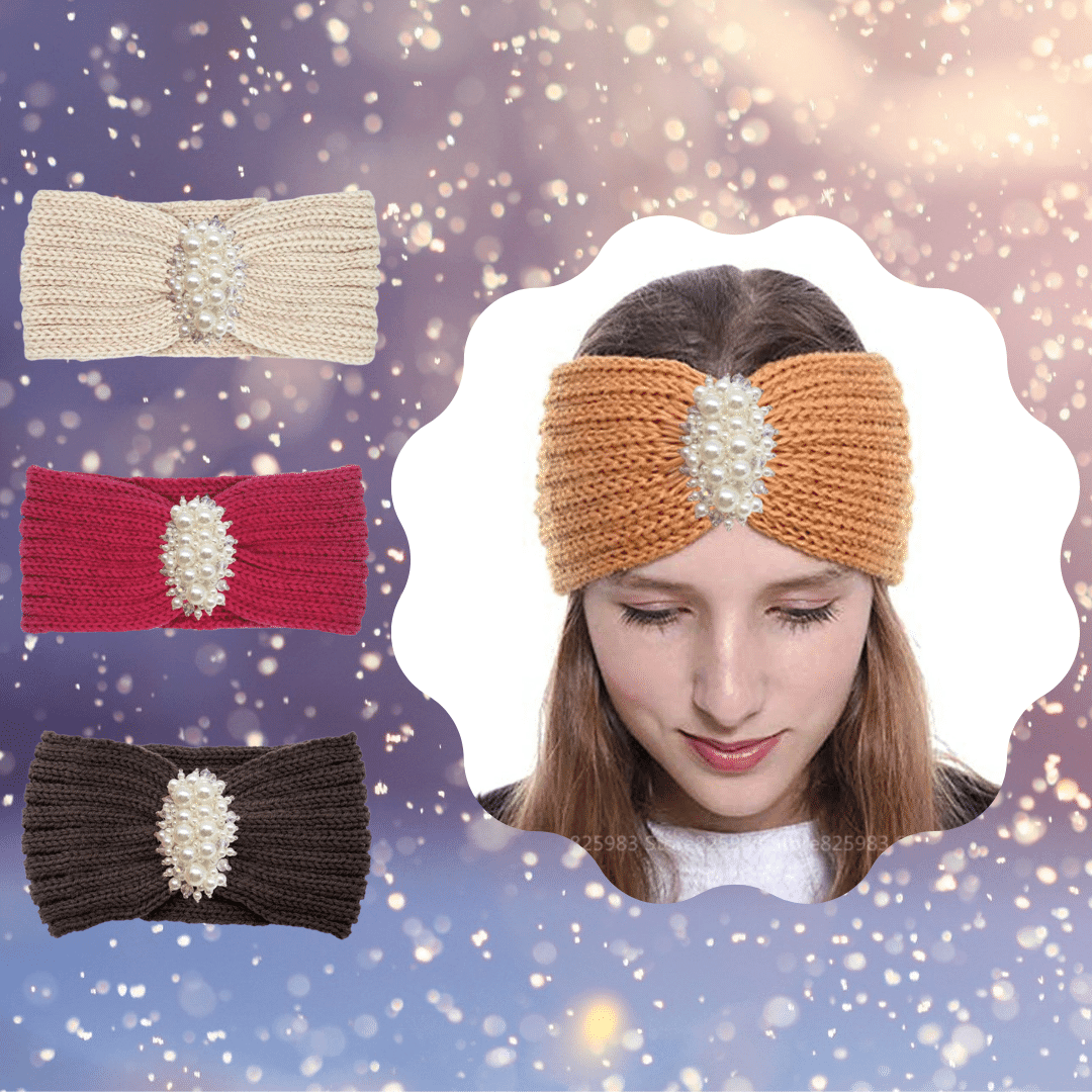 Bandeau Cheveux Hiver avec Perle | Frossia