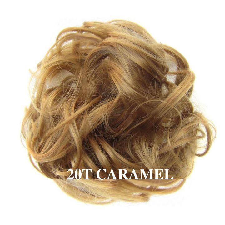 Faux Chignon Décoiffé couleur caramel | chouchou en faux cheveux | Frossia