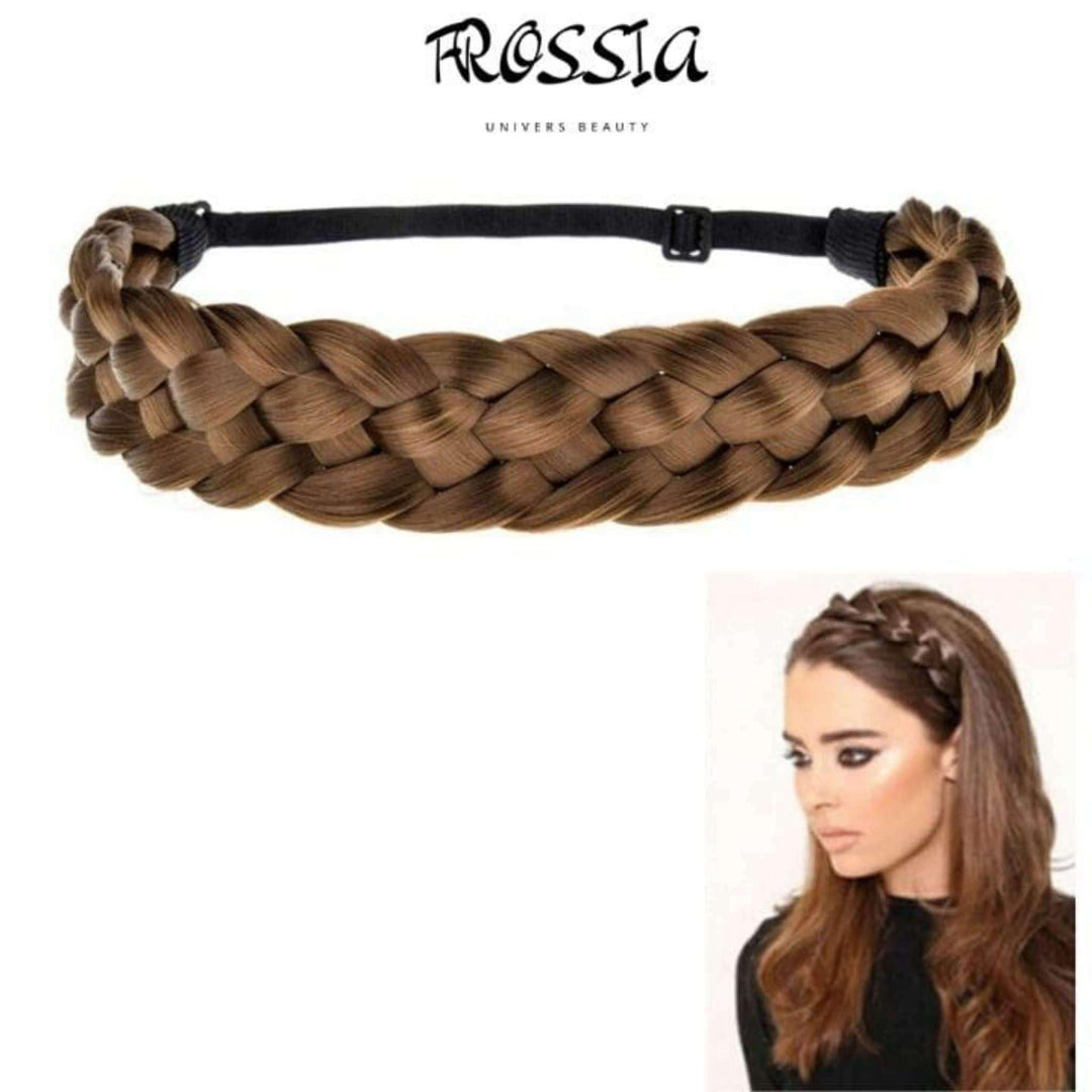 Bandeau Cheveux Tressé Chatain | Serre tete Tresses Châtain | Frossia
