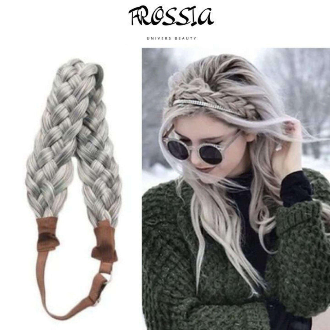Bandeau Tressé Gris | fausse tresse bandeau