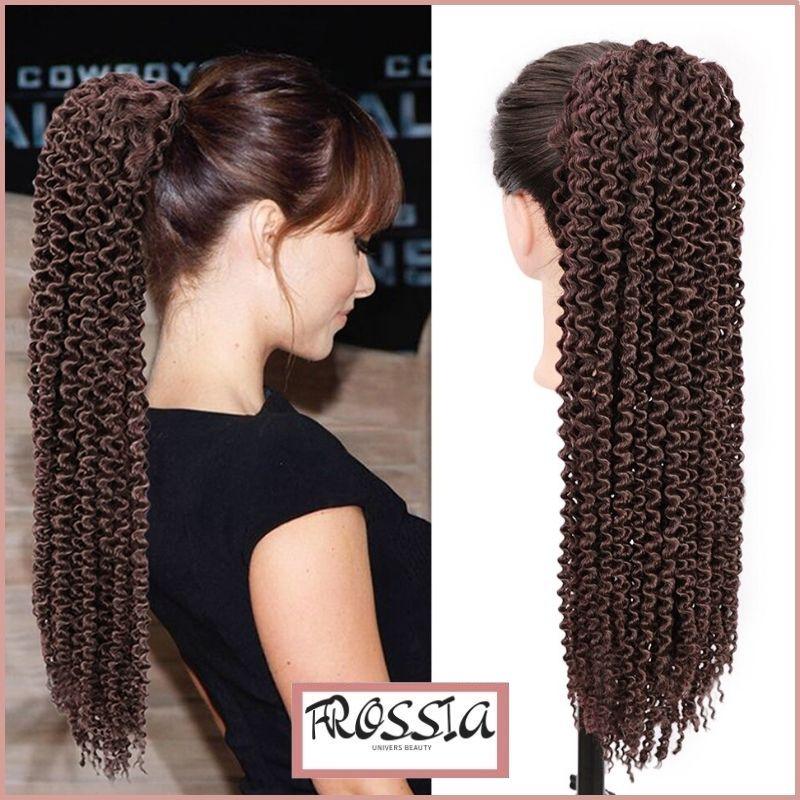 Postiche Queue de Cheval Afro Châtain | Frossia