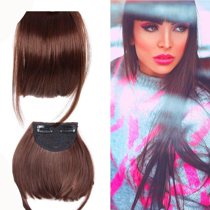 Fausse Frange Châtain | Frange à Clip | Frossia