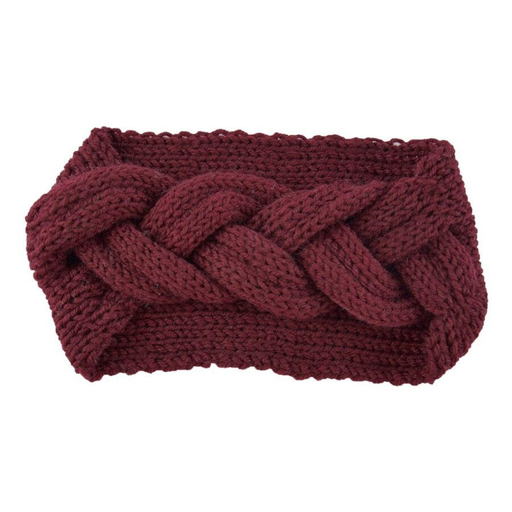Bandeau Cheveux en Laine Tressé couleur bordeaux | Bandeau cheveux tricot