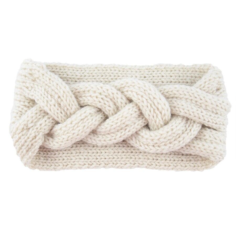 Bandeau cheveux tricote blanc | Bandeau Cheveux blanc en Laine Tressé