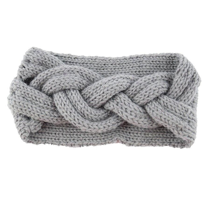 Bandeau Cheveux en Laine Tressé couleur gris claire | Bandeau cheveux tricot