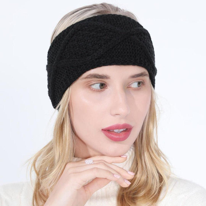 Bandeau cheveux noir en laine | Frossia