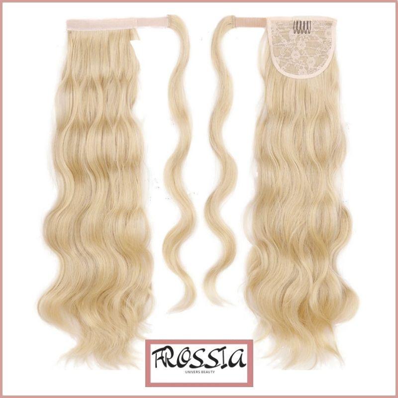 Postiche Queue de Cheval Ondulée Blonde | rajout cheveux queue de cheval ondulé | Frossia