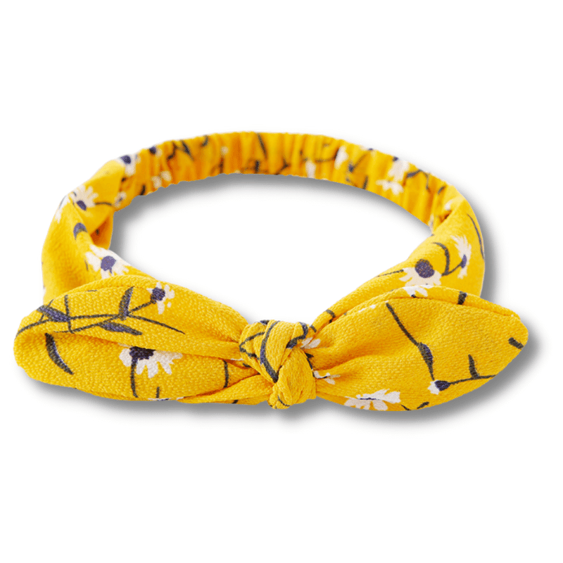 Bandeau Jaune avec Noeud à motif Fleur