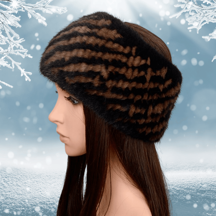 Bandeau en vraie fourrure de vison pour femme | Frossia