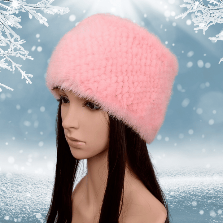 Bandeau en Fourrure pour Femme de couleur Rose  | Frossia