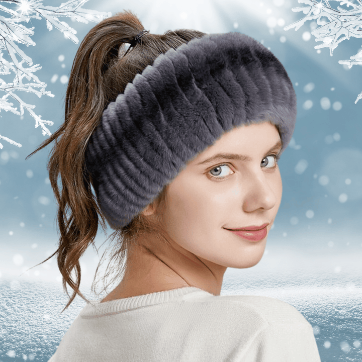 Bandeau d'Hiver pour Femme en Fourrure de Lapin | Frossia