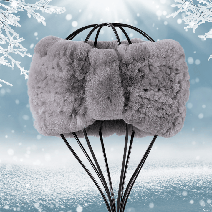 Bandeau  Fourrure de Lapin Gris | Frossia