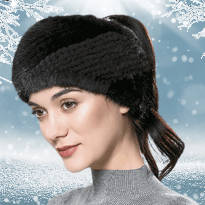 Bandeau Russe Fourrure Noir | Frossia