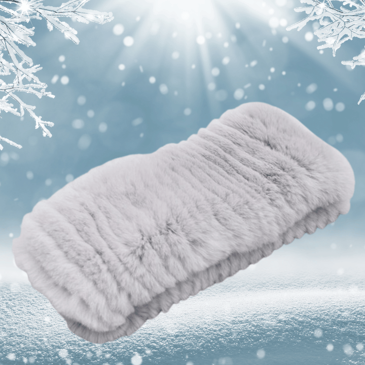 Bandeau Ski Fourrure Gris Clair | Frossia
