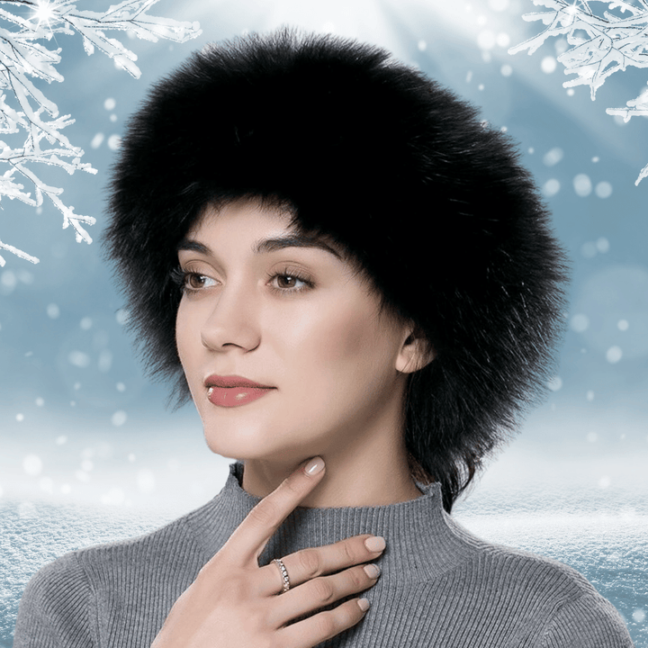 Bandeau de Tête en Fourrure de Renard Noire  | Frossia