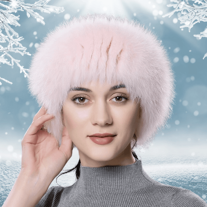 Bandeau de Tête en Fourrure de couleur Rose | Frossia