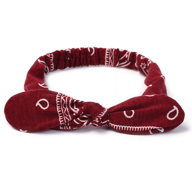 Bandeau cheveux à noeud rouge