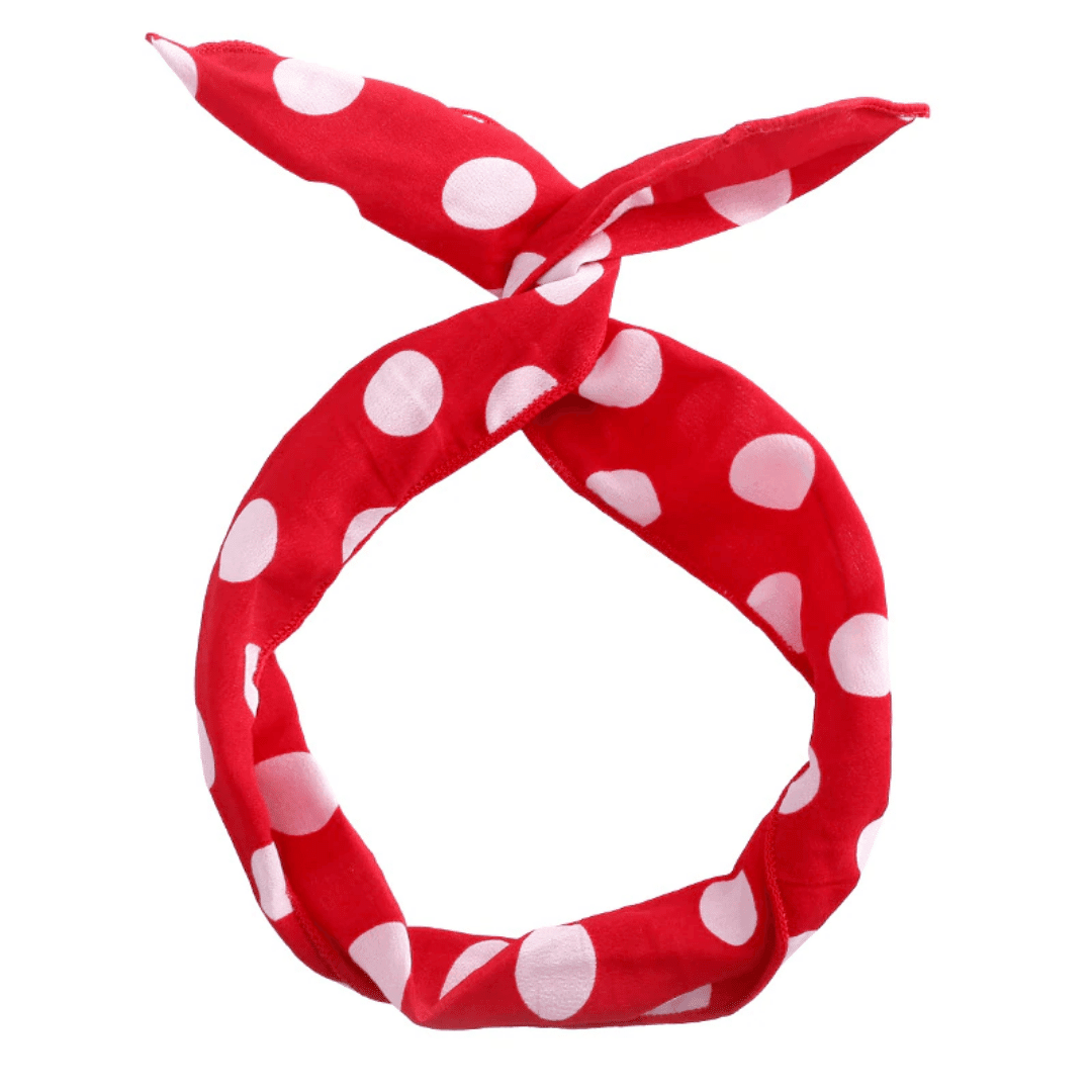 bandeau cheveux à pois rouge avec Fil de Fer | Frossia