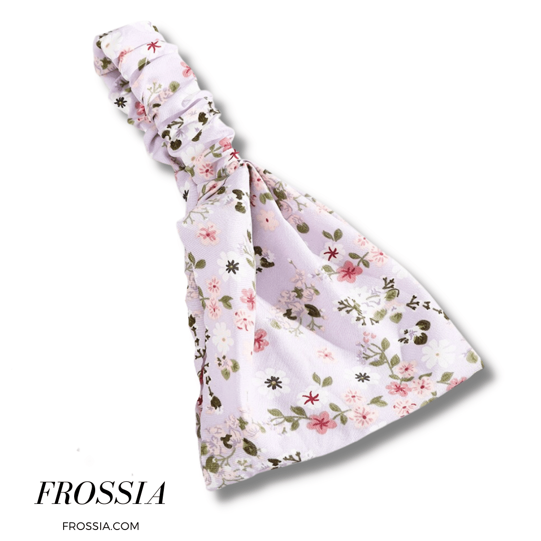 Bandeau Cheveux rose Fleuri avec élastique | Frossia