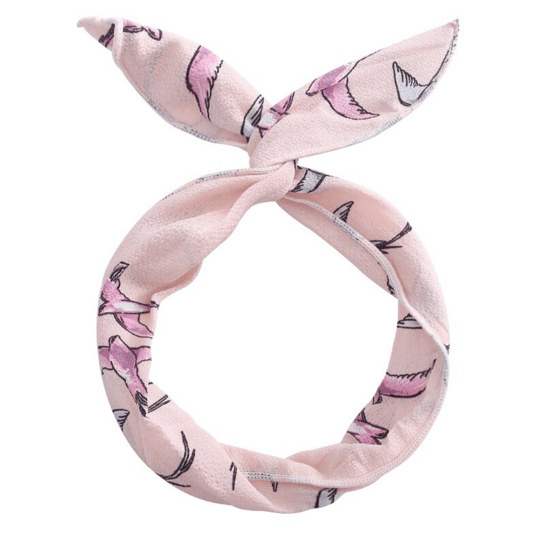 Bandeau cheveux tissu rose et fil de fer