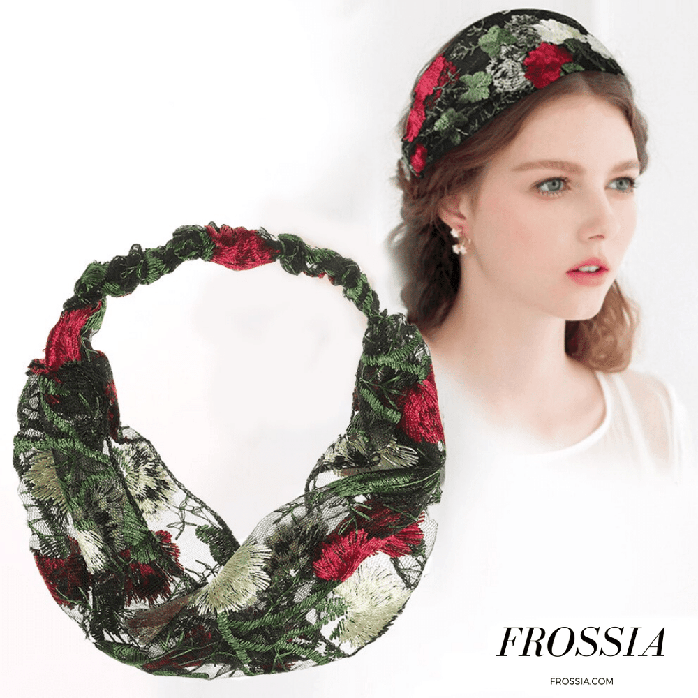 Bandeau Cheveux Bohème Dentelle et Fleurs | Frossia