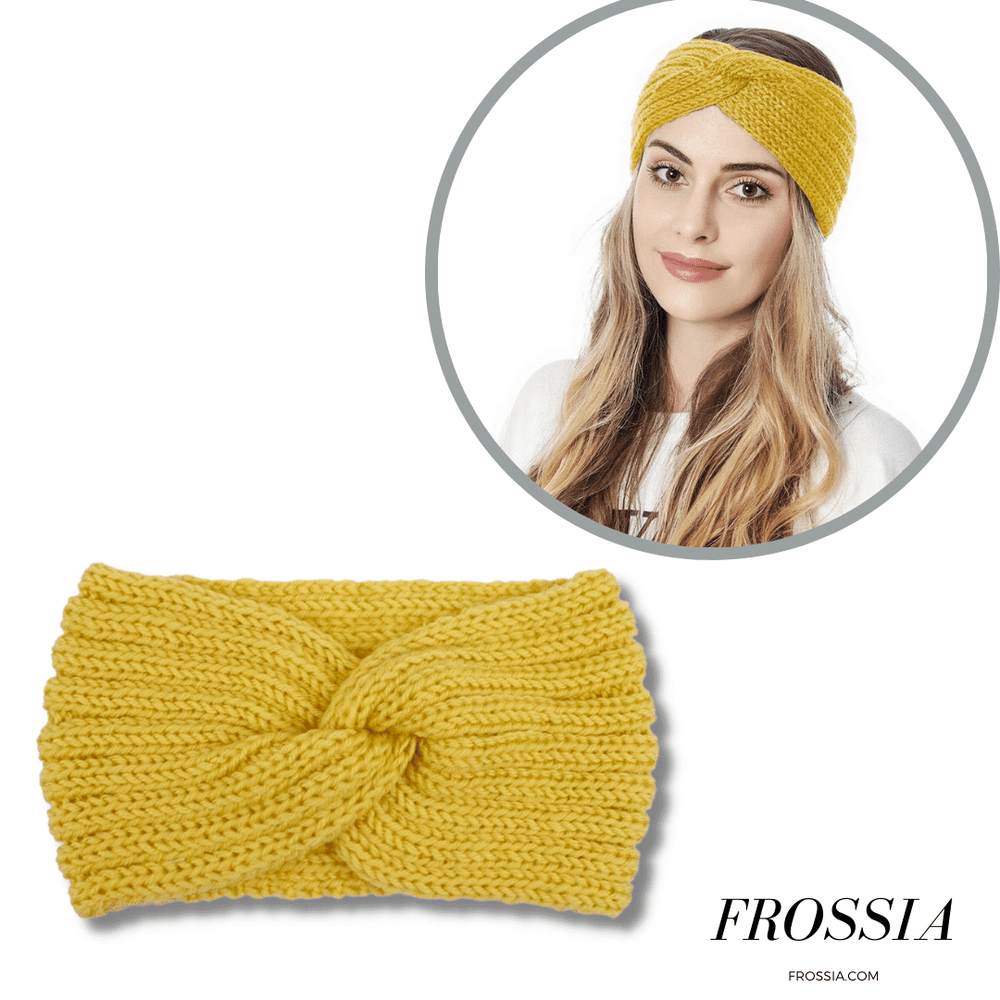 Bandeau Torsadé Hiver couleur jaune pour Femme | Frossia