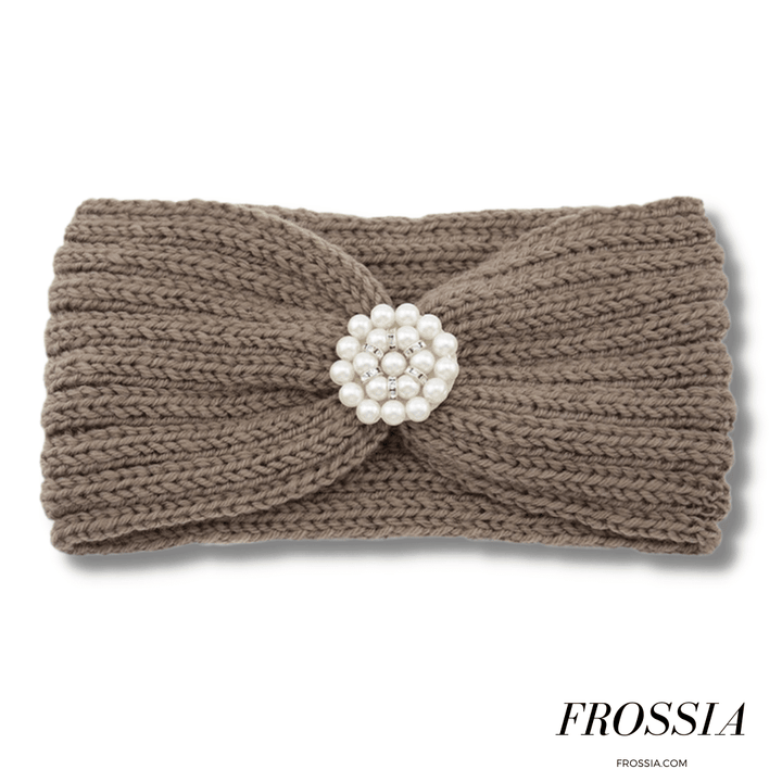Bandeau Cheveux en Laine avec Bijoux couleur marron | Frossia