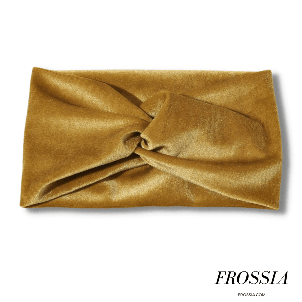 Bandeau cheveux velours couleur moutarde | Frossia