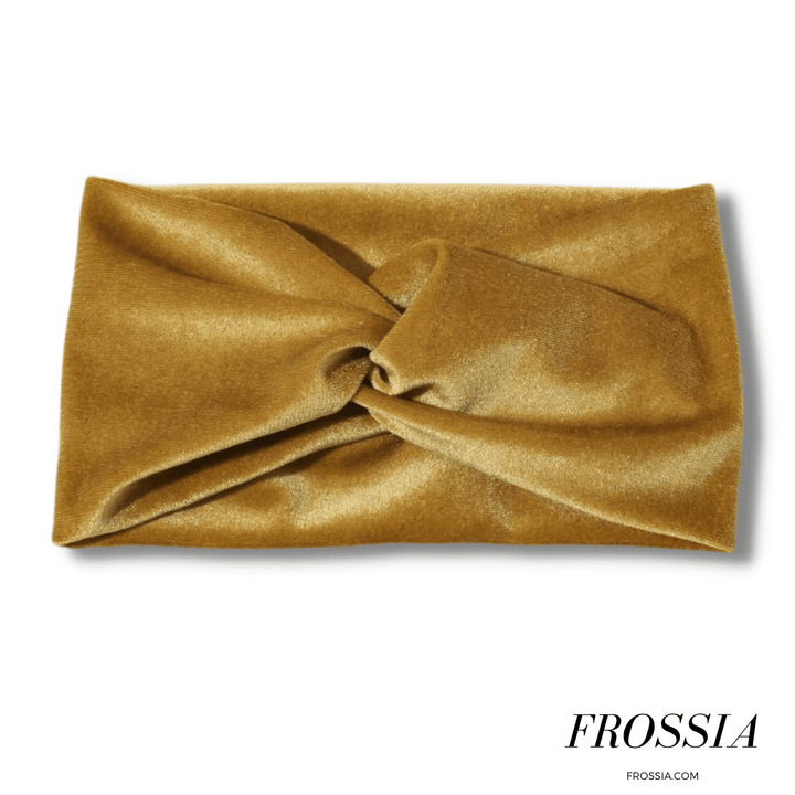 Bandeau cheveux velours couleur moutarde | Frossia
