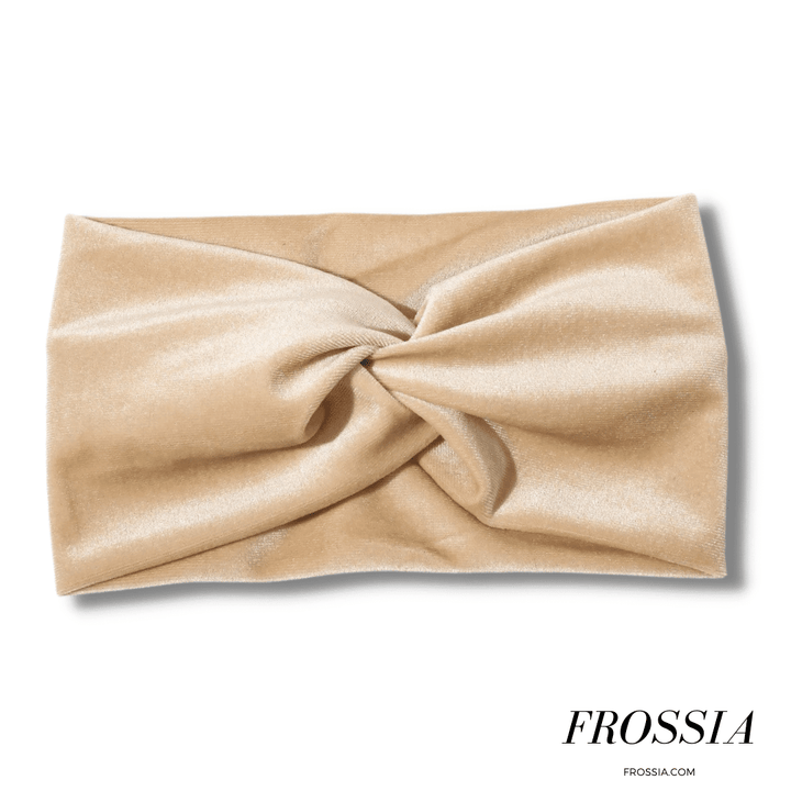 Bandeau cheveux velours beige | Frossia