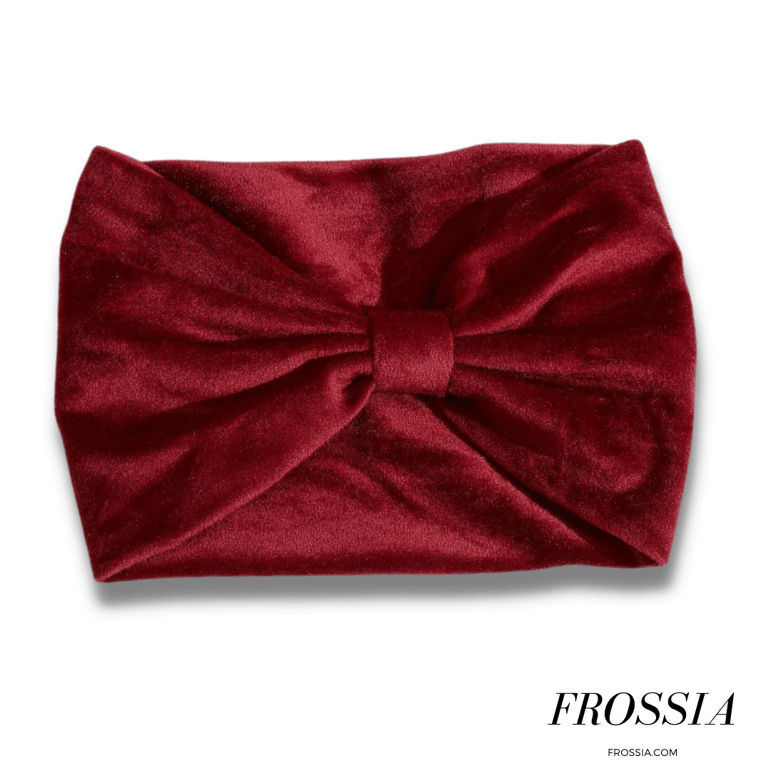 Bandeau cheveux à noeud velours rouge | Frossia