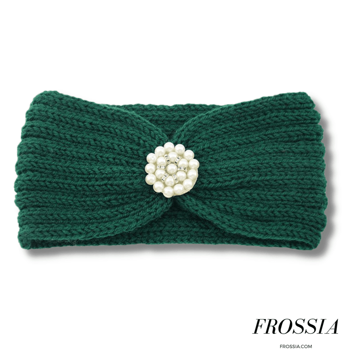 Bandeau Cheveux en Laine avec Bijoux couleur vert | Frossia