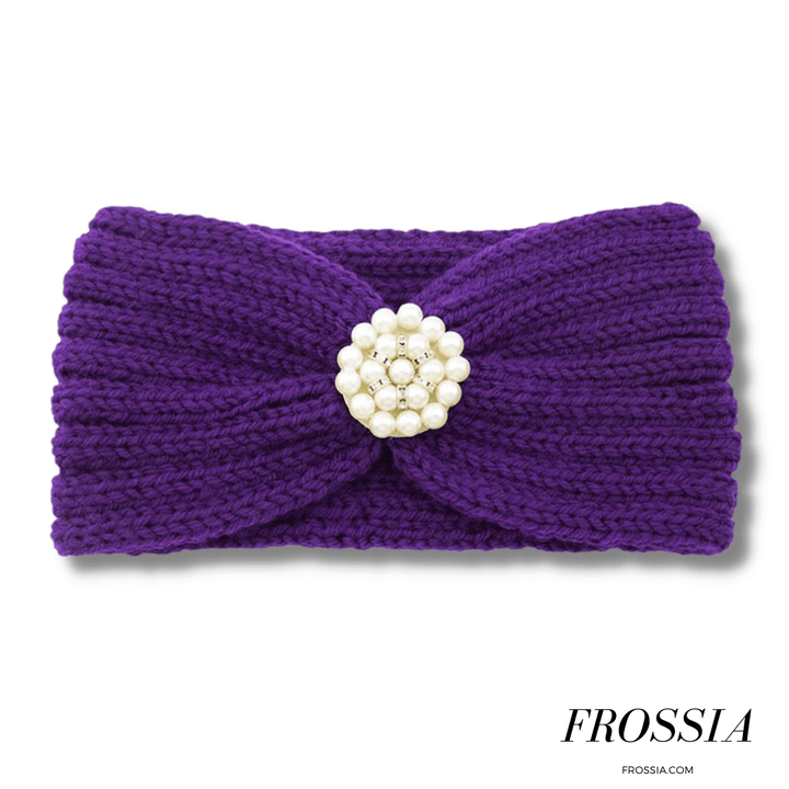 Bandeau Cheveux en Laine avec Bijoux couleur violet | Frossia