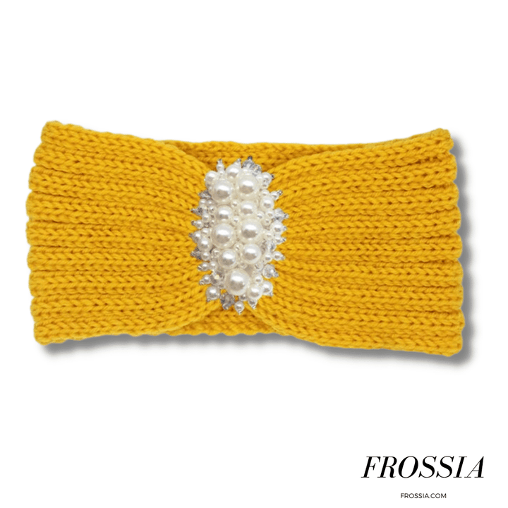 Bandeau Cheveux Jaune avec perle pour femme | Frossia