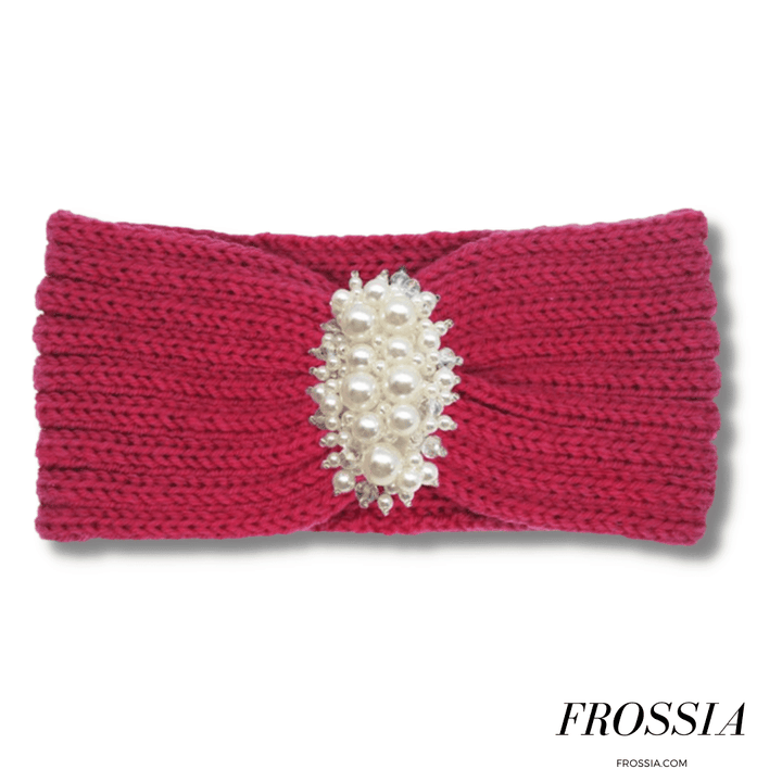 Bandeau Cheveux Rose pour Hiver avec Perle | Frossia