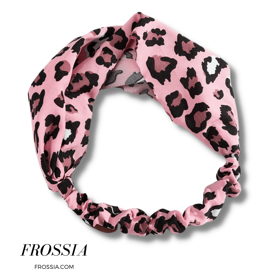 Bandeaux Cheveux Rose imprimé Léopard | Frossia