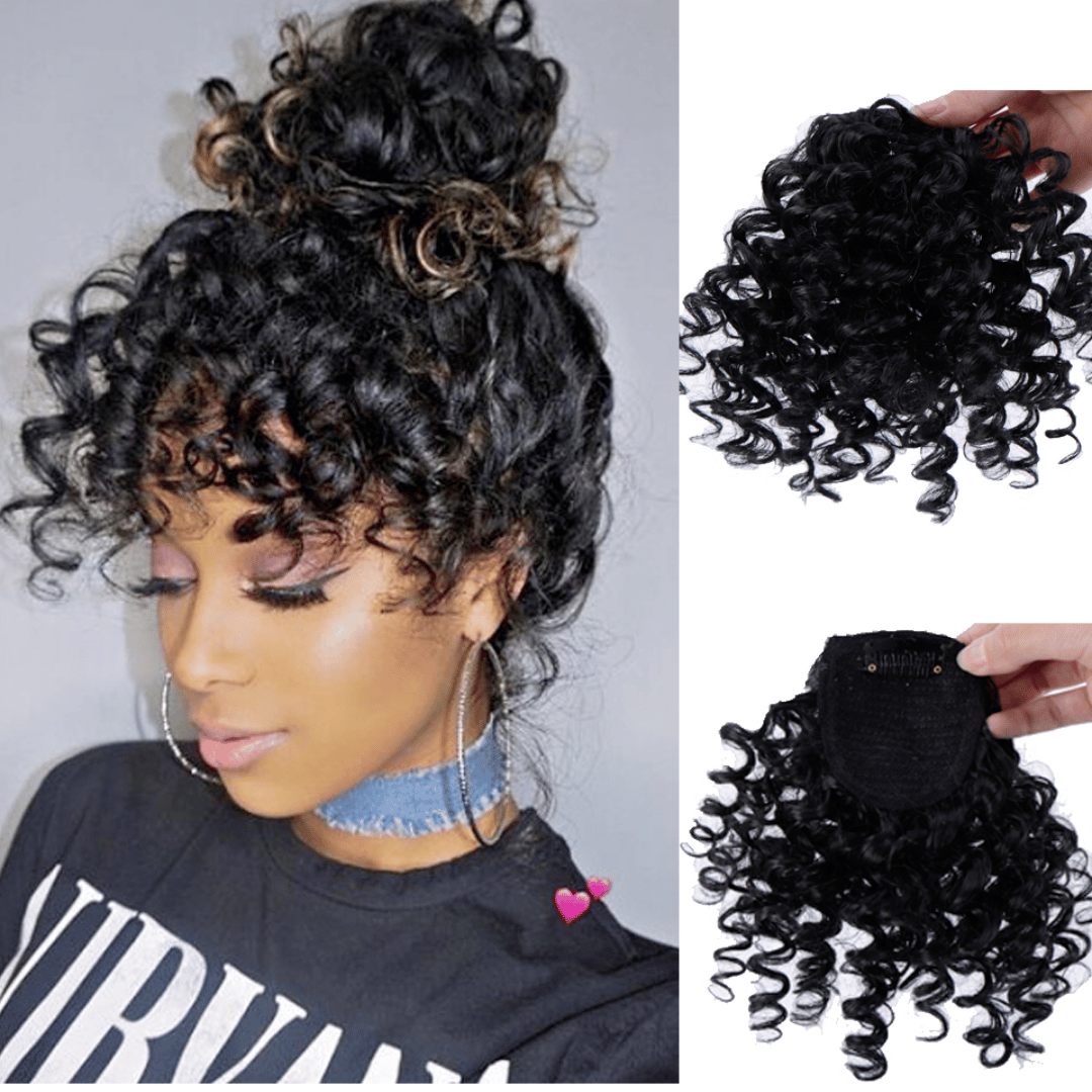 Fausse Frange Bouclée Noire | Frossia