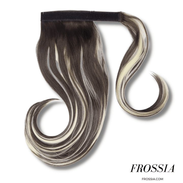 Fausse Queue de Cheval Courte chatain méché | Frossia