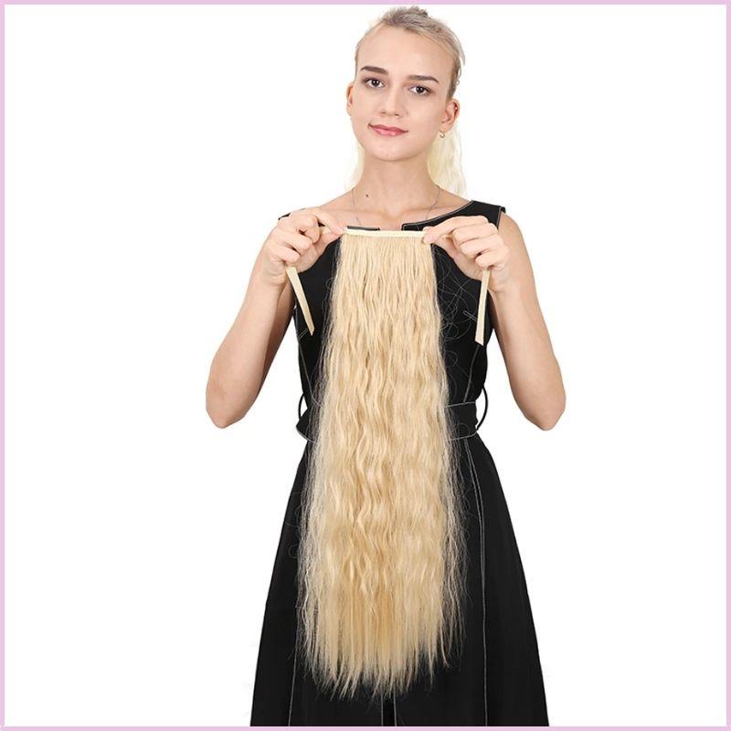 Fausse queue de cheval cheveux frisee