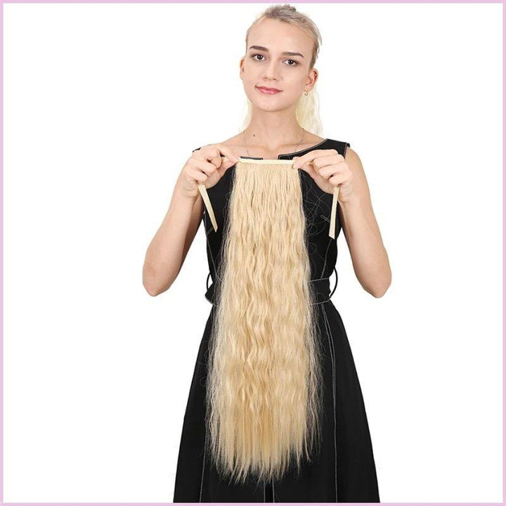 Fausse queue de cheval cheveux frisee