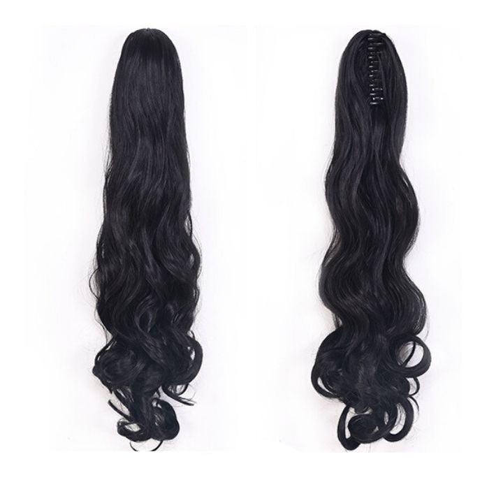 Extension Cheveux Pince Crabe pour Queue de Cheval Noir de 50 cm | Frossia